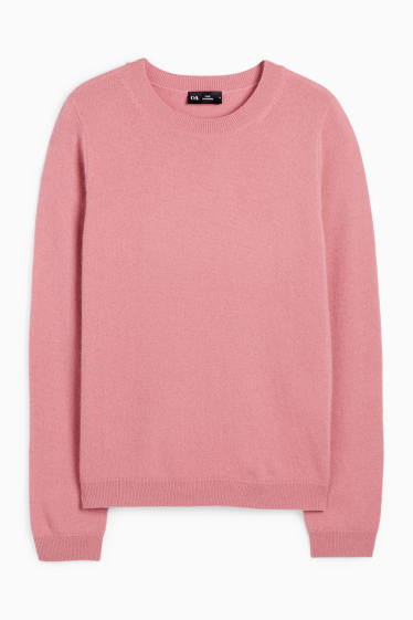 Damen - Kaschmir-Pullover - dunkelrosa
