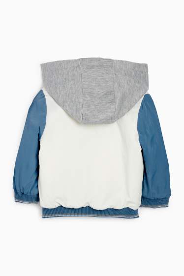 Baby Jungen - Bärchen - Baby-Collegejacke mit Kapuze - blau