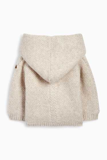 Baby Jungen - Baby-Strickjacke mit Kapuze - strukturiert - beige