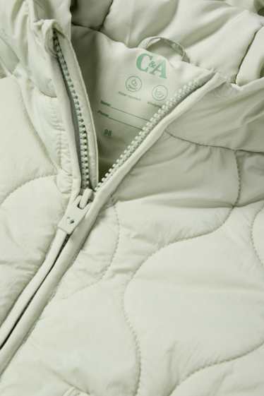 Kinder Mädchen - Steppjacke mit Kapuze - mintgrün