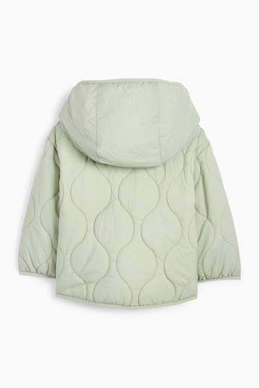 Kinder Mädchen - Steppjacke mit Kapuze - mintgrün
