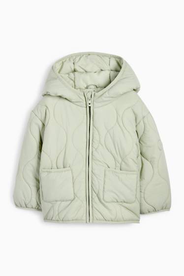 Kinder Mädchen - Steppjacke mit Kapuze - mintgrün