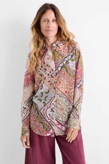 Damen - Bluse - geblümt - bunt