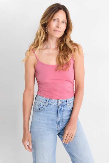 Femmes - Lot de 2 - haut basique - blanc / rose