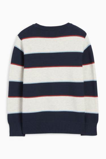Children Boys - Jumper - striped - dark gray / light gray