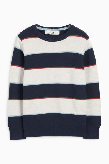 Children Boys - Jumper - striped - dark gray / light gray