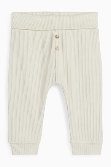 Unisex - Groente - babyoutfit - 2-delig - crème wit