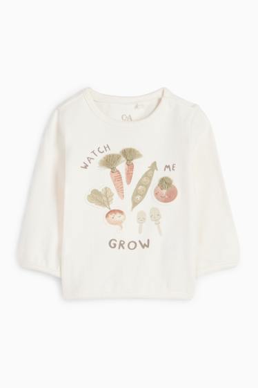 Unisex - Groente - babyoutfit - 2-delig - crème wit