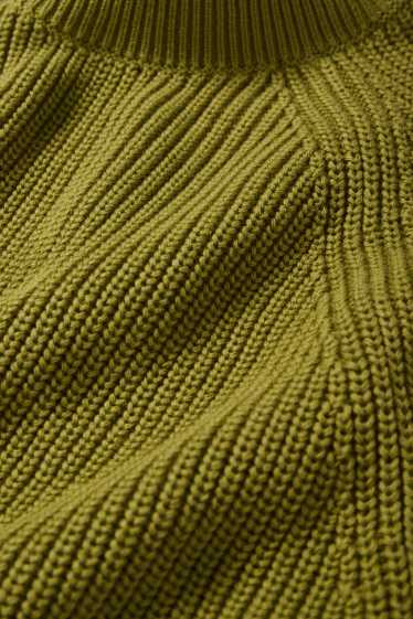 Damen - Pullover - gerippt - grün