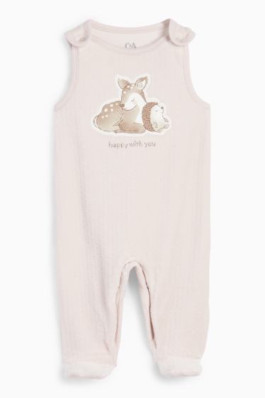 Baby: meisjes - Bloemetje, reekalfje en egeltje - boxpakjeset - 2-delig. - wit / roze