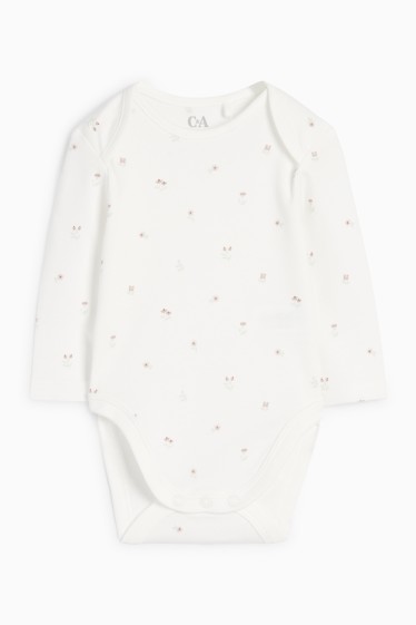 Baby: meisjes - Bloemetje, reekalfje en egeltje - boxpakjeset - 2-delig. - wit / roze