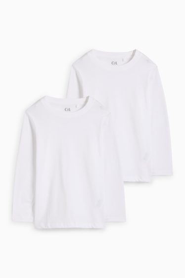 Kinder Jungen - Multipack 2er - Langarmshirt - weiss