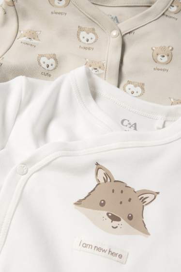 Unisex - Motivo animali del bosco - set neonati - 3 pezzi - beige chiaro