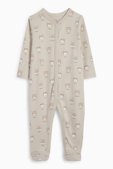 Unisex - Motivo animali del bosco - set neonati - 3 pezzi - beige chiaro