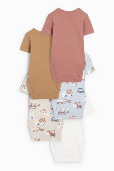 Baby Jungen - Multipack 5er - Fahrzeuge - Baby-Body - hellblau
