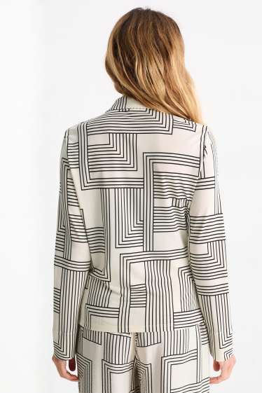 Damen - Bluse - gemustert - cremeweiss