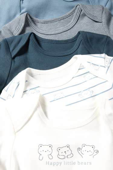 Baby: jongens - Set van 5 - beertje - rompertje - blauw