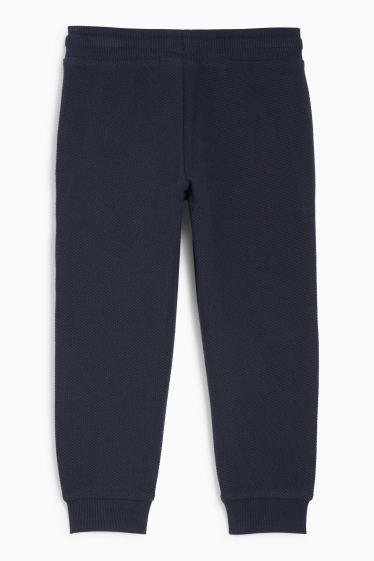 Kinderen: jongens - Joggingbroek - met structuur - donkerblauw
