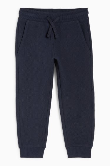 Kinderen: jongens - Joggingbroek - met structuur - donkerblauw