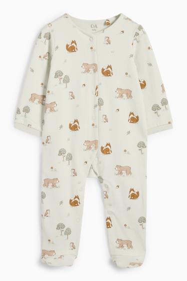 Unisexe - Animaux de la forêt - pyjama bébé - vert menthe