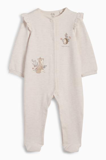Baby: meisjes - Vos en egel - babypyjama - beige-mix