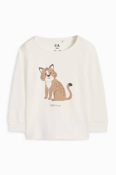 Baby: jongens - Lynx - babypyjama - 2-delig - crème wit