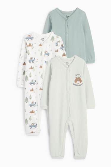 Baby: jongens - Set van 3 - eekhoorn - babypyjama - mintgroen