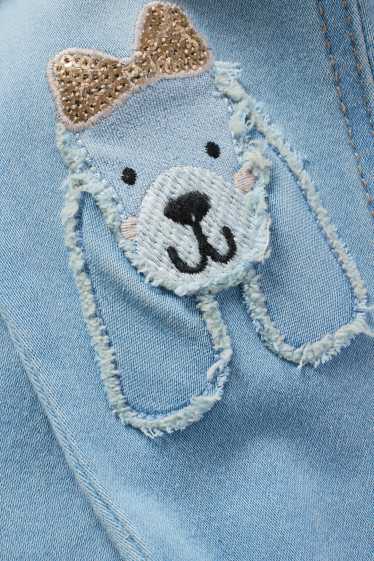 Kinder Mädchen - Hund - Jegging Jeans - helljeansblau