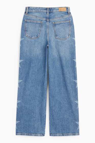 Enfants filles - Étoiles - wide leg jean - jean bleu