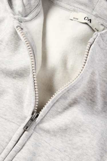 Kinderen: jongens - Sweatvest met capuchon - licht grijs-mix