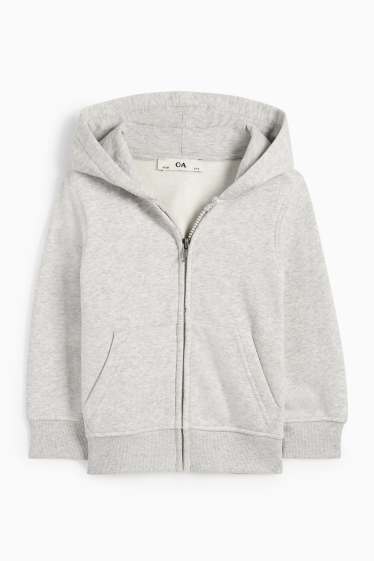 Kinderen: jongens - Sweatvest met capuchon - licht grijs-mix