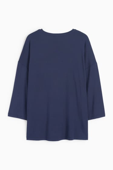 Damen - Basic-Langarmshirt - dunkelblau