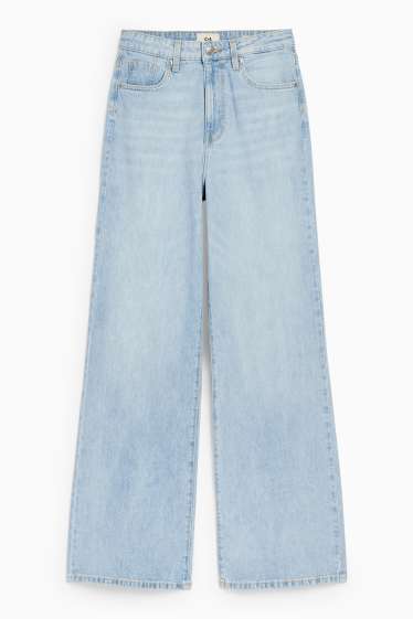 Femmes - Wide leg jean - high waist - jean bleu clair