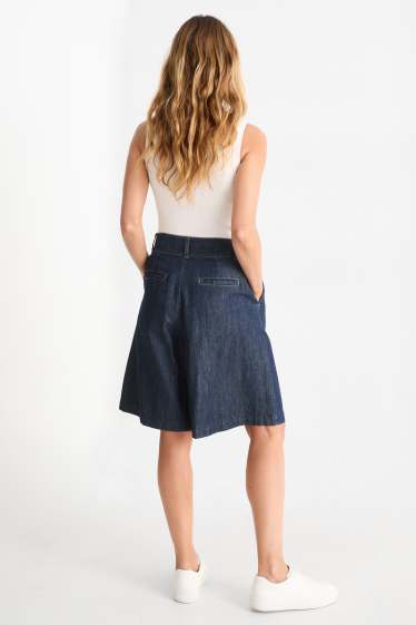 Femmes - Bermuda en jean - mid waist - jean bleu foncé