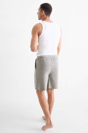 Herren - Pyjama-Shorts - grau-melange