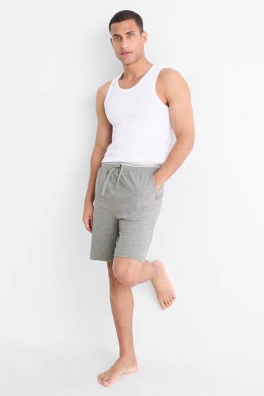 Herren - Pyjama-Shorts - grau-melange