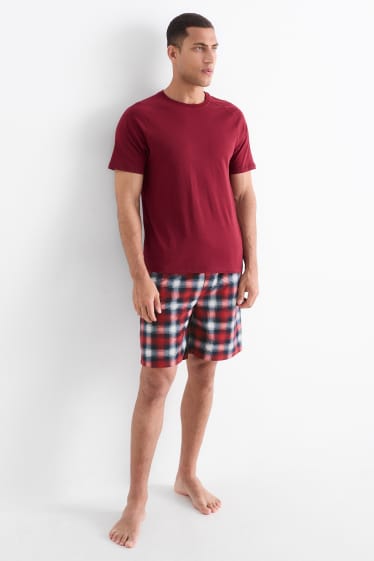 Herren - Shorty-Pyjama - rot