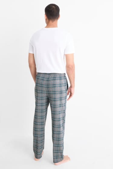 Herren - Multipack 2er - Pyjamahose - grau-melange