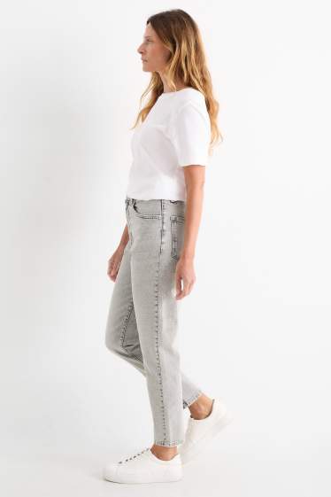 Femmes - Mom jean - high waist - jean gris clair