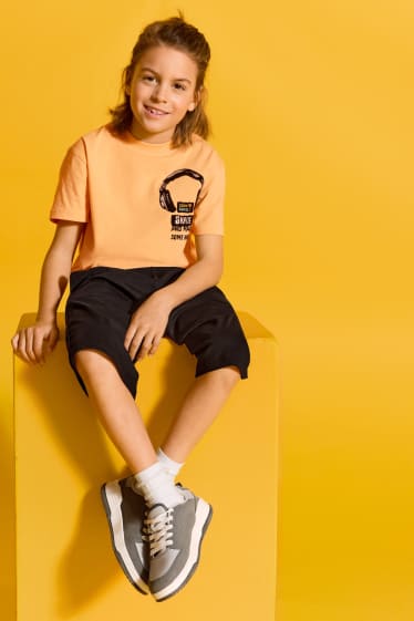 Kinder Jungen - Jeans-Cargo-Bermudas - helljeansblau