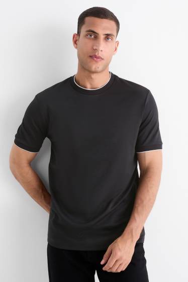 Heren - T-shirt - regular fit - zwart