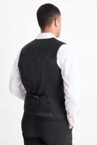 Hommes - Gilet sans manches - regular fit - Flex - laine vierge mélangée - noir
