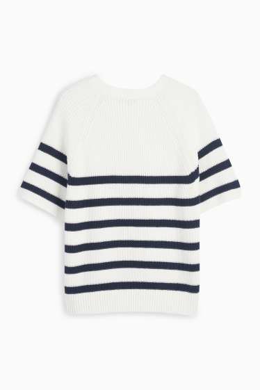 Dames - Trui - wit / blauw