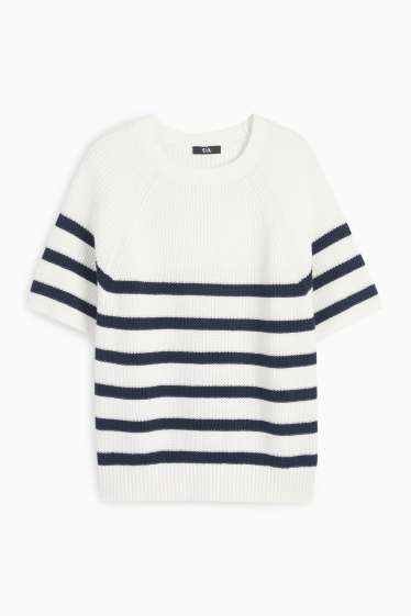 Dames - Trui - wit / blauw