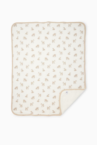 Baby Mädchen - Rehkitz - Baby-Decke - 100 x 80 cm - hellbeige