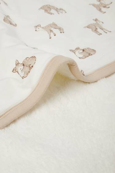 Baby Mädchen - Rehkitz - Baby-Decke - 100 x 80 cm - hellbeige