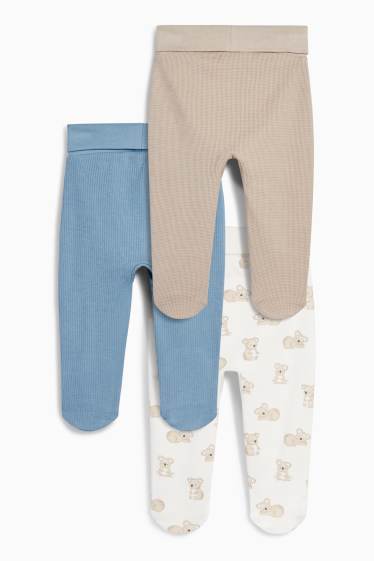 Baby Jungen - Multipack 3er - Koala - Erstlingshose - blau / beige