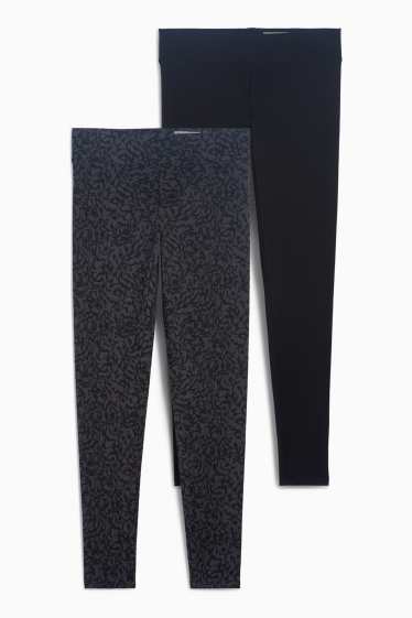 Dames - Set van 2 - basic legging - zwart