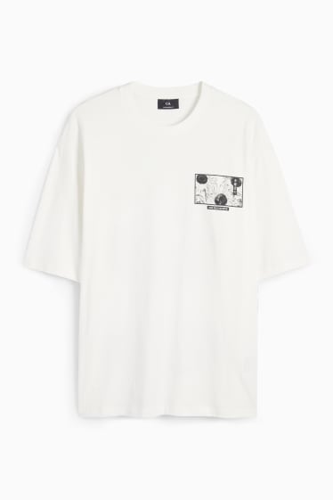 Men - T-shirt - oversized - white