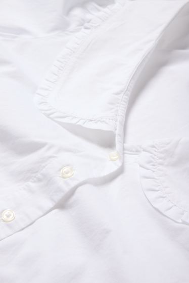 Donna - Blusa con scollo a V - bianco